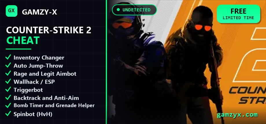 CS2 cheat - undetected aimbot, ESP, wallhack and skin changer | GAMZY-X