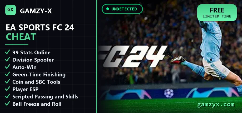 EA FC 24 cheat - 99 stats, auto-win and coins FUT hack | GAMZY-X